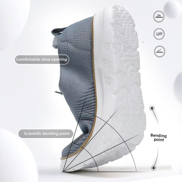 ⚡Men's Z45 Grey Mesh Casual Walking Business Oxfords Work Lightweight Sneakers - Picture 5 of 7